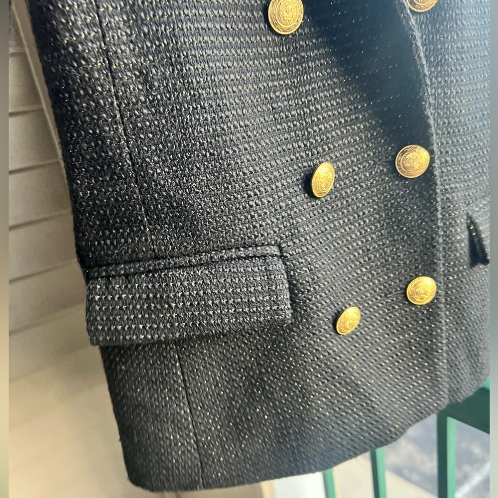 🆕 Bishop + Young Cavalli Black Blazer Jacket Gold Button Classic Career Size S - Picture 10 of 17